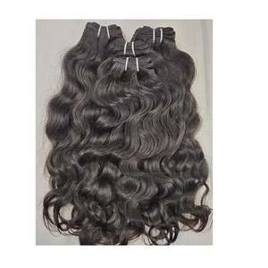 Extensiones de cabello ondulado natural indio crudo de alto brillo, cabello humano Remy Virgen sin procesar, proveedor de extensiones onduladas suaves de longitud completa - Product Image 4