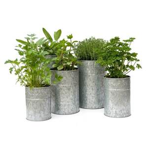 Planteur de fleur fini galvanisé par fer de forme ronde de vente chaude avec la poignée pour le planteur décoratif d'intérieur et extérieur - Product Image 6