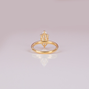 Joyería fina de oro de 14KT, anillo de compromiso de boda de estilo clásico a la moda, corte de marquesa, ajuste de bisel de punta de diamante cultivado en laboratorio IGI - Product Image 4