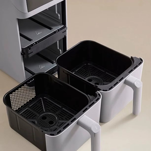 Freidora de aire digital multifuncional inteligente de acero inoxidable de 11L con ventana visible, de gran capacidad, para uso doméstico, con cesta individual. - Product Image 5