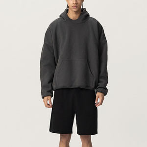 Sudadera con capucha holgada con logotipo personalizado para hombre, ajuste de gran tamaño, interior suave, informal, estilo callejero, fábrica - Product Image 1