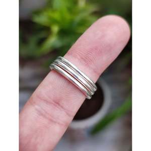 Handmade 925 Sterling <b>Silver</b> Stackable <b>Ring</b> Bands Dainty Minimalist Inlay <b>Stacking</b> <b>Rings</b> Set for Gift - Product Image 4