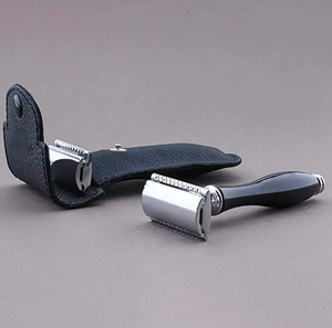 ANAAIF Rasoir de sécurité réutilisable pour hommes Manche noir tranchant avec couverture en cuir Usage personnel Poudre Forme - Product Image 6