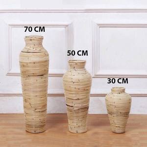 Handmade Rattan Floor <b>Vase</b> <b>Set</b> - Natural Decorative Wicker <b>Vases</b> for Home and Office - Product Image 2