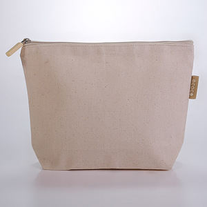 Bolso con cremallera de algodón 100% de diseño caliente malla de lona impresa personalizada para compras y uso cosmético 12oz de espesor manejado - Product Image 2