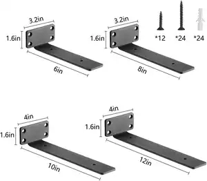 L Shape 1/4 Inch Thickness Floating Metal Wall Mounting Brackets