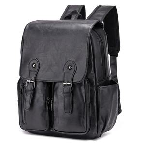 Multifunctional fashion designer zipper closure high quality wholesale PU leather unisex leisure durable custom laptop backpack - Product Image 1
