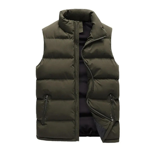 Tendencia al por mayor ligero Casual abajo chaleco chaqueta invierno cálido poliéster chaleco negro sin mangas Chaqueta Hombre sin capucha - Product Image 3