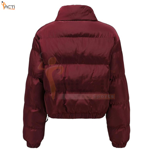 Chaqueta acolchada corta de nailon de alta calidad para mujer, diseño de buena calidad, chaquetas acolchadas de invierno de Color negro a la moda - Product Image 3