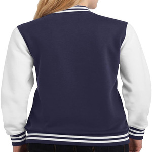 Gran oferta, nuevo estilo, chaquetas genuinas Varsity de talla corta para mujer, prendas de vestir con cremallera, chaquetas transpirables de cuero Varsity para mujer - Product Image 4