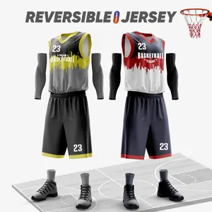 Camisetas de Baloncesto Reversibles para Hombre, Sublimadas con Logotipo, de Malla, Uniformes de Baloncesto Reversibles de Verano para Adultos, WO-B844 - Product Image 1