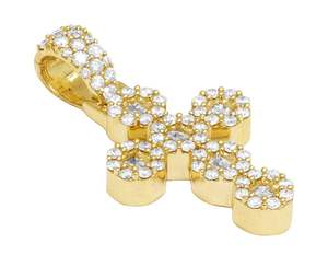 VVS Clarity Baguette Round Diamond Hip Hop Iced Out <b>Men</b> Women Christian Jesus Sterling <b>Silver</b> Cross <b>Pendant</b> - Product Image 2