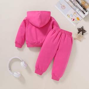 Conjunto de Sudadera con Capucha y Pantalones de Forro Polar para Niños, Cálido para Invierno, Dos Piezas, 100% Algodón, Alta Calidad, Diseño Personalizado OEM - Product Image 2