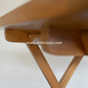 Mesa Plegable Cuadrada Resistente de Madera de Teca Natural para Sala de Estar, Hogar, Jardín y Exteriores - Product Image 5