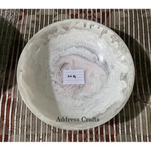 Eco Friendly Modern Fancy Round Resin Fruit and Salad <b>Bowls</b> Top Quality Handmade <b>Serving</b> <b>Bowls</b> Premium <b>White</b> Swirl Resin <b>Bowl</b> - Product Image 1