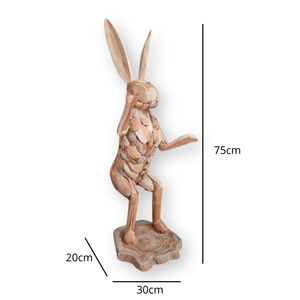 Adorno de conejo de madera. Decoración única para el hogar hecha de madera, un toque dulce para tu espacio favorito. - Product Image 3