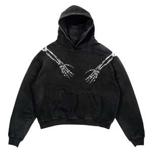 เสื้อฮู้ดดี้สวมหัวมีฮู้ดลาย400GSM กราฟิกปักลายเสื้อครอปสไตล์สตรีทแวร์400gsm มีฮู้ดพิมพ์ลายบ็อกซี่พัฟออกแบบได้ตามต้องการ - Product Image 2