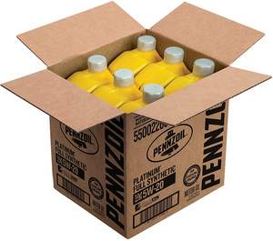 Pennzoil Platinum 5W-20 Aceite de motor sintético completo (SN/) 1 cuarto de galón 6 Paquete de lubricante automotriz - Product Image 2