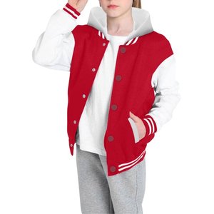 Baseball Jackets Boys Girls Fit Varsity Jacket Casual <b>Lightweight</b> Plain <b>Cardigan</b> Button School Coat - Product Image 4