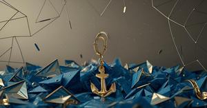 Porte-clés mousqueton ancre dorée breloque nautique pour usage quotidien imperméable et tendance de la mode pour les mariages - Product Image 5