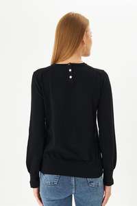 Suéter de cuello redondo para mujer Old Money, Jersey de punto para otoño e invierno, patrón transpirable e informal decorado - Product Image 5