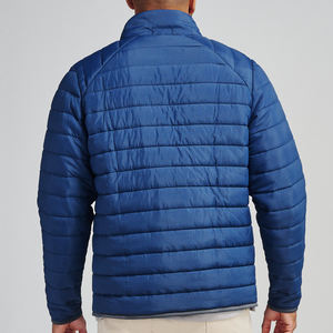 Chaqueta acolchada de poliéster de punto liso en blanco con logotipo personalizado de invierno para hombre - Product Image 4