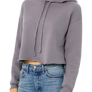 Sweat-shirt à capuche en coton peigné 52% Airlume pour femme, ourlet brut, épaules tombantes, 48% - Product Image 5