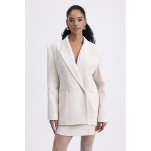 Veste blazer en tweed - Ecru - Product Image 3