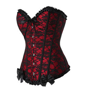 Wholesale Supplier Lace Trim <b>Black</b> Over Bust Women's Body Shaping Spandex/Polyester Seamless Breathable Heavy Duty <b>Corset</b> - Product Image 3