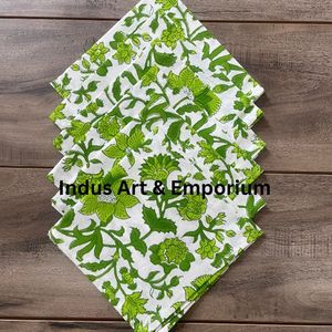 Vente en gros de serviettes de table indiennes imprimées en bloc serviettes en coton à imprimé floral serviette de table pour cocktail - Product Image 3