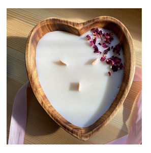 Rustic Wood Dough Candle <b>Bowl</b> <b>Heart</b> Shape Eco-Friendly Acacia Wood Candle Holder Rustic Farmhouse Dough <b>Bowl</b> - Product Image 1