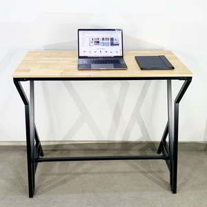 SIBA Assembly-Required STD68026 <b>Computer</b> <b>Desk</b> 120x60x105cm Rubberwood with Iron Legs Standing <b>Desk</b> - Product Image 4