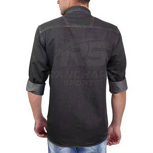 เสื้อเชิ้ตยีนส์ผู้ชายทรงสลิมฟิต ทันสมัย สไตล์สตรีท ลำลอง เสื้อเชิ้ตยีนส์ผู้ชายสไตล์โมเดิร์น เสื้อเชิ้ตน้ำหนักเบาสำหรับใส่ทุกวัน - Product Image 2