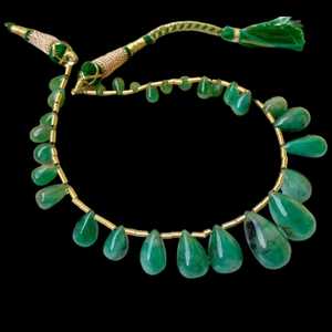 Cuentas de Esmeralda Zambiana en Forma de Lágrima, Piedras Preciosas Verdes Naturales para la Fabricación de Joyas, Diseño de Collares y Pendientes, Calidad de Exportación - Product Image 2