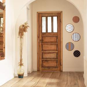 Farmhouse Home Wall Decor Letrero de diamante de madera Arte de la pared Marco de madera Colgando Wall Art Prints(Round 5 Pieces) - Product Image 5