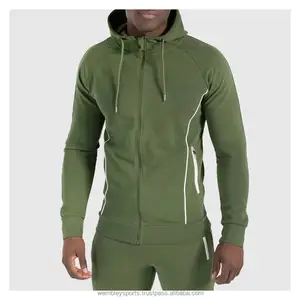 Sudadera con capucha y cremallera para hombre, prenda deportiva masculina de alta calidad con bolsillos laterales para gimnasio, venta al por mayor, Invierno