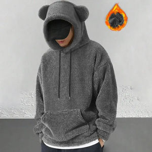 เสื้อฮู้ดและชุดวอร์มสำหรับสตรีทแวร์ของผู้หญิงผ้าคอตตอน100% ถักสำหรับฤดูหนาวโลโก้ตามสั่ง - Product Image 3