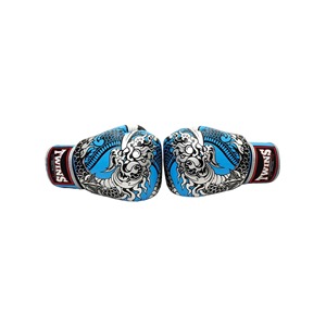 Gants de boxe Twins, design Dragon bleu, en cuir PU, fermeture à sangle, respirants, équipement d'entraînement d'arts martiaux, gants de Muay Thai - Product Image 4