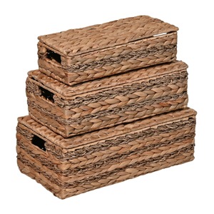 Juego de 3 Cajas de Jacinto de Agua Tejidas a Mano, Caja de Almacenamiento Hecha a Mano, Ecológica, Decoración Natural para el Hogar, Venta al por Mayor desde Vietnam - Product Image 1