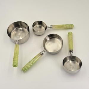 Factory Eco Friendly Stainless Steel 4 Piece <b>Measuring</b> <b>Cups</b> and Spoons Set with Resin Handle <b>for</b> Kitchen <b>Baking</b> Cooking - Product Image 1