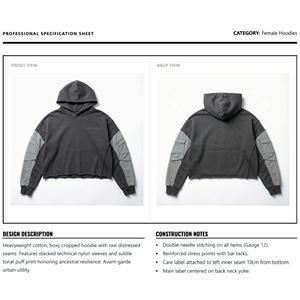 Sudadera con Capucha de Invierno para Mujer, Estilo Urbano, 500 g/m², Poliéster/Algodón, Manga Apilada, Estampado Gráfico, Fabricante - Product Image 6