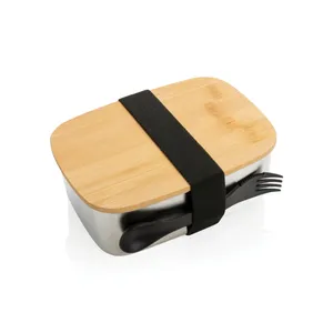 Boîte à lunch en bambou et acier durable pour une alimentation éco-responsable - Product Image 1