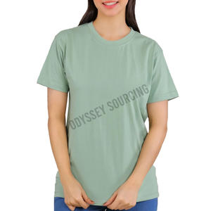 T-shirt décontracté pour femme en coton doux avec broderie, col rond, séchage rapide et respirant pour un usage quotidien - Product Image 1