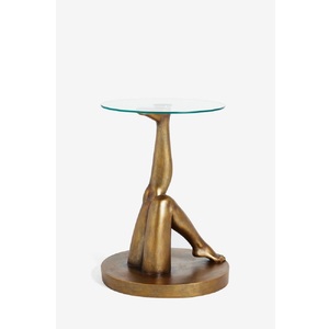 Table d'appoint ronde en métal au design élégant, table basse de qualité antique, taille personnalisée, en aluminium, pour la finition laiton. - Product Image 4