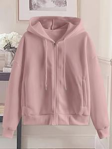 Sudadera con Capucha Extra Grande para Mujer, 100% Algodón, con Logotipo Personalizado en el Frente, Sudadera OEM para Invierno - Product Image 1