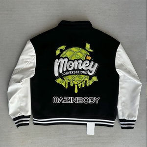 Chaqueta de béisbol universitaria para hombre personalizable de cuero genuino de alta calidad diseño universitario bordado personalizado 100% algodón invierno - Product Image 2