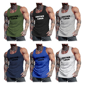 Débardeurs d'entraînement pour hommes OEM sans manches musculation vêtements de sport débardeurs 100% coton respirant débardeurs avec personnalisations - Product Image 4