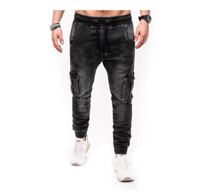 Pantalones vaqueros cargo de trabajo para hombre ajustados personalizados OEM al por mayor de calidad superior con 6 bolsillos fabricados en India - Product Image 1