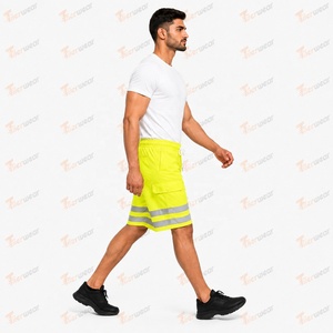 Pantalones Cortos Cargo de Algodón de Alta Visibilidad para Hombre Tiierwear con Tiras Reflectantes, Transpirables y Resistentes al Viento, con Soporte para Detección de Agujas - Product Image 2