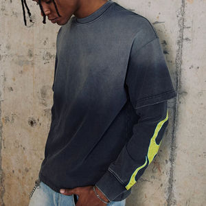 Colección para hombre, Sudadera con capucha de lavado ácido de gran tamaño personalizada, Sudadera con capucha de algodón pesado, cuello con capucha de algodón de punto 100% - Product Image 1